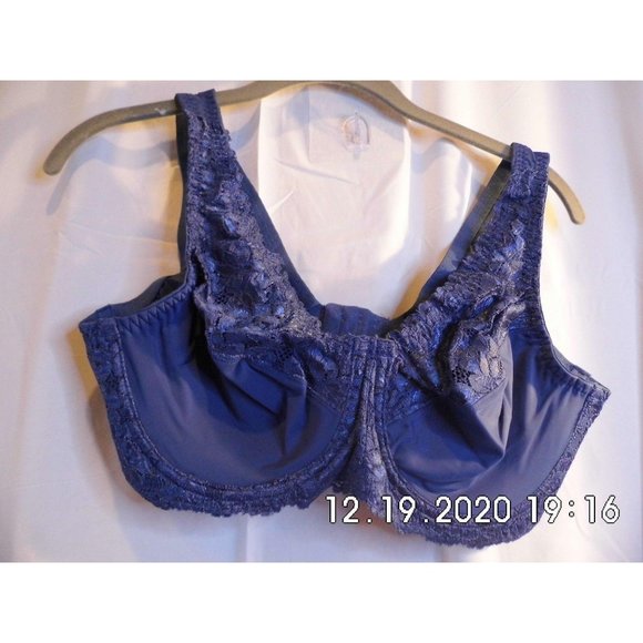 NWOT Breezies Soft Support Lace Underwire Bra Blue Steel 36D - Picture 1 of 2